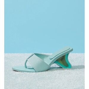 Frankie Bikinis Surf Fin Heeled‎ Sandal Thong Sandal Heels Size 38 EU Baby Blue